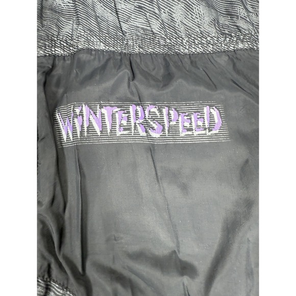 Vintage Luhta Jacket Mens 48 Large Gray Winterspeed Wolf Print Ski Puffer 90s - Picture 2 of 16